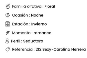 perfume de Amakha Paris de mujer, Pefume de alta fijación, perfume 521 SEXY de Amakha París, 521 Sexy Carolina Herrera