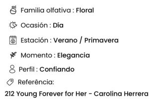 perfume de Amakha Paris de mujer, Pefume de alta fijación, perfume 521 Young for Her 15ml de Amakha París, 212 Young Forever for Her - Carolina Herrera