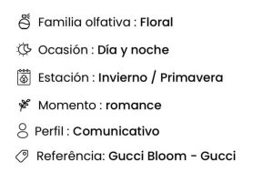 perfume de Amakha Paris de mujer, Pefume de alta fijación, perfume Bouquet 15ml de Amakha, Gucci Bloom - Gucci