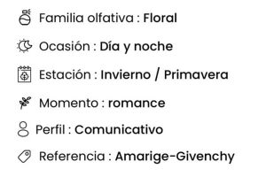 perfume de Amakha Paris de mujer, Pefume de alta fijación, perfume Clássica 15ml de Amakha, Amarige - Givenchy
