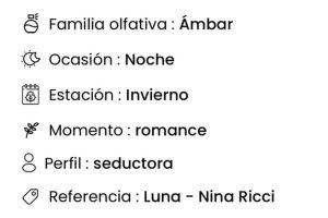 perfume de Amakha Paris de mujer, Pefume de alta fijación, perfume La Lune 15ml de Amakha, Luna - Nina Ricci