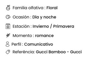 perfume de Amakha Paris de mujer, Pefume de alta fijación, perfume Wonderful Girl 15ml de Amakha, Gucci Bamboo - Gucci