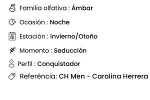 Perfume de hombre de Amakha París, Perfume de Amakha París, Perfume AK men de Amakha París, Perfume de 15ml, Perfume de alta fijación, CH Men - Carolina Herrera