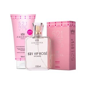 Kit Perfume Mujer 521 Vip Rosé 100ml + Hidratante Corporal 521 Vip Rosé 80ml