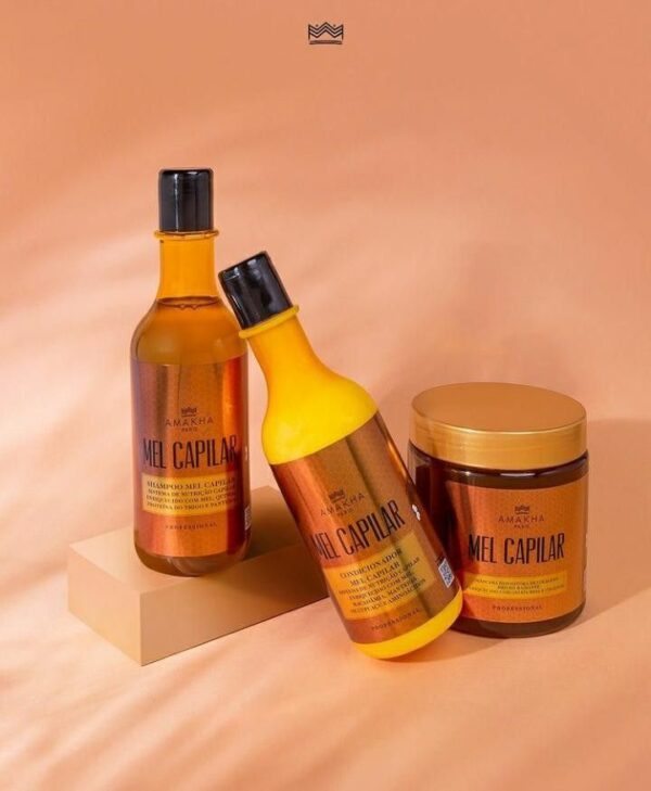 Miel Capilar Amakha Paris , Shampoo + Acondicionador + Miel
