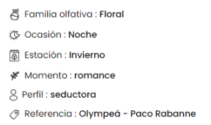 athena amakka paris, perfumes de mujer de amakha paris, Olympea Paco Rabbane