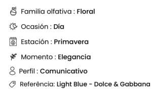 perfumes de Amakha Paris, Elegance Light Blue 15ml, Light Blue - Dolce & Gabbana, perfumes de alta fijación