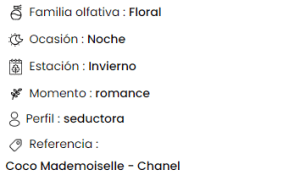 Chic Woman Amakha Paris, perfumes de mujer alta fijación, Coco Mademoiselle - Chanel