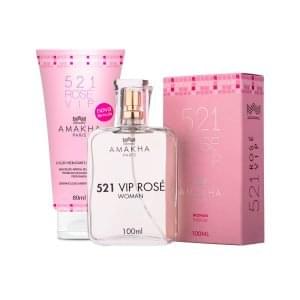 Kit Perfume Mujer 521 Vip Rosé 100ml + Hidratante Corporal 521 Vip Rosé 80ml